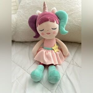 Source Unknown Plush Doll with Pink and Mint Details